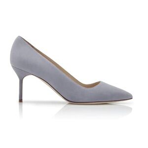 Manolo Blahnik BB 70 Gray Suede Pumps